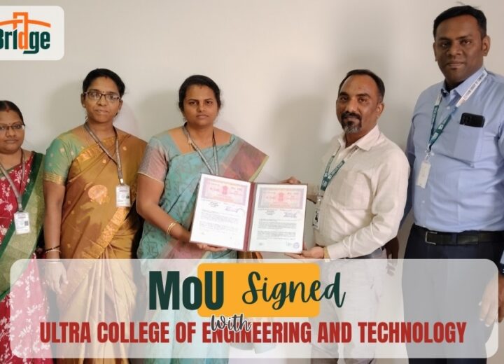 Ultra College MoU with CampusBridge signing ceremony at Madurai campus